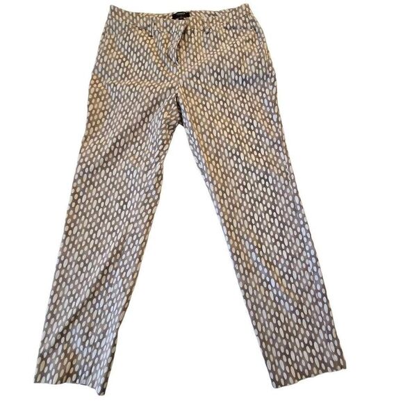 Charlie B Womens High Rise Dot Pattern Straight Pants Tan White Size 10 - Picture 1 of 12